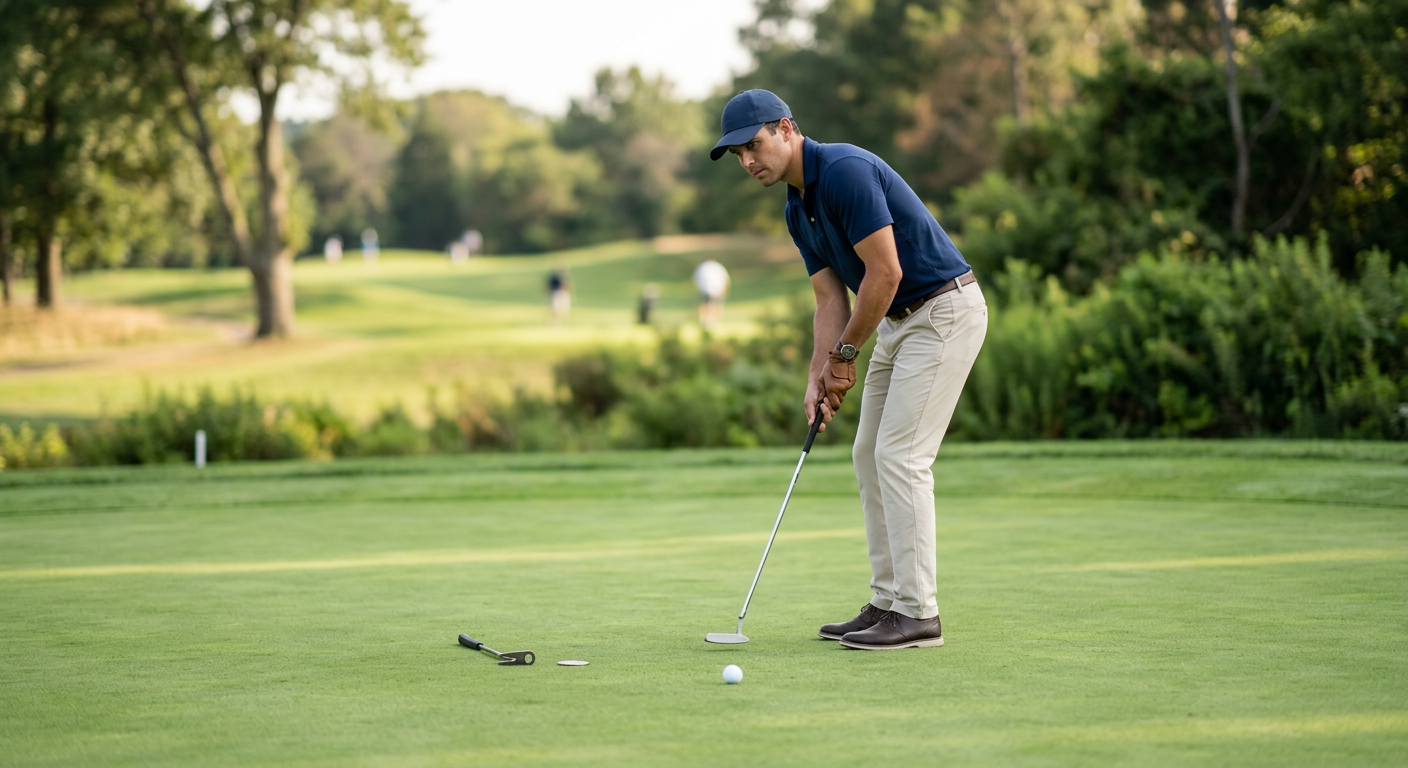 Golfer beim Putten