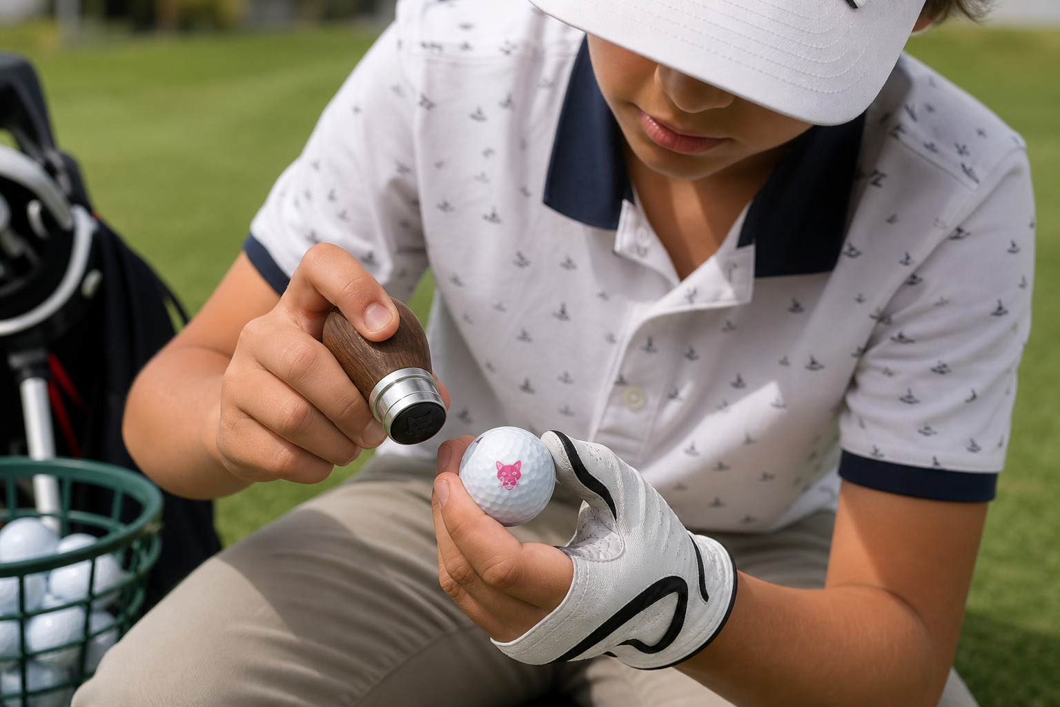 Golfball wird gestempelt